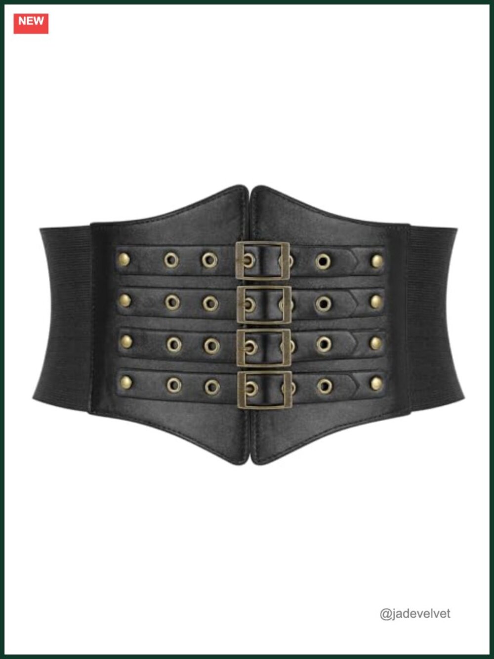 Women's Wide Corset Elastic Belt PU Leather Waspie Waist Belt